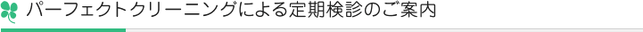 パーフェクトクリーニングによる定期検診のご案内