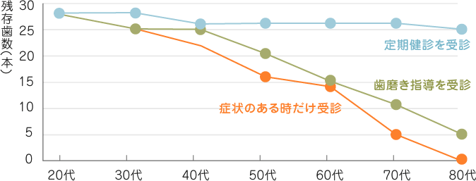 歯科医院のかかり方と残存歯数